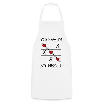 Tu as gagné mon coeur - Tablier de cuisine - blanc - Devant - AI Model Male 185 dark (185cm)