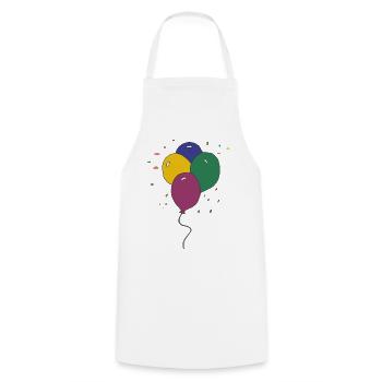 Ballons 3 fois - Tablier de cuisine - blanc - Devant - AI Model Male 185 dark (185cm)