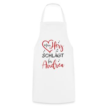 Mein Herz schlägt für Andrea - Kochschürze - Weiß - Vorne - AI Model Male 185 dark (185cm)
