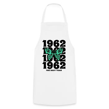 Groovy and Vintage 1962 60 Years Anniversary - Cooking Apron - white - Front - AI Model Male 185 dark (185cm)