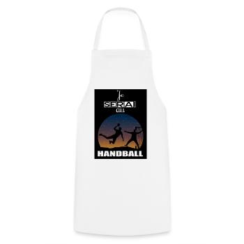 I will be at Handball - Cooking Apron - white - Front - AI Model Male 185 dark (185cm)