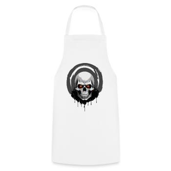 Skull with orange eyes - Cooking Apron - white - Front - AI Model Male 185 dark (185cm)