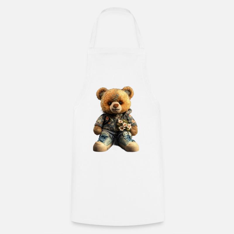 Cadeau Bear Half Man - Tablier de cuisine - blanc