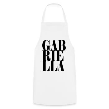 Gabriella Surname First name Modern font Word Art - Cooking Apron - white - Front - AI Model Male 185 dark (185cm)