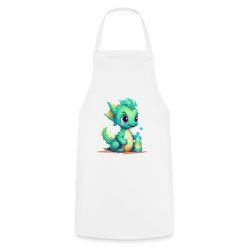 Green Baby Dragon With Magic Bottle Shirt - Cooking Apron - white - Front - AI Model Male 185 dark (185cm)