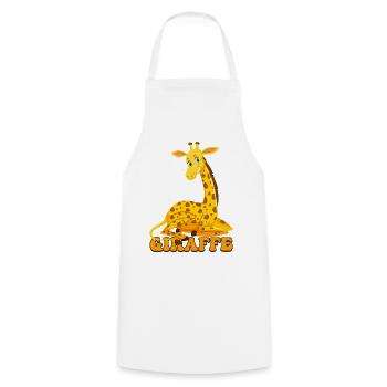 Giraffe Cartoon Cheer - Cooking Apron - white - Front - AI Model Male 185 dark (185cm)