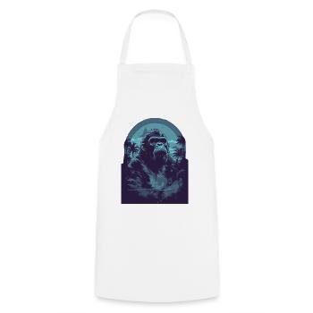 Blue Gorrile - Cooking Apron - white - Front - AI Model Male 185 dark (185cm)