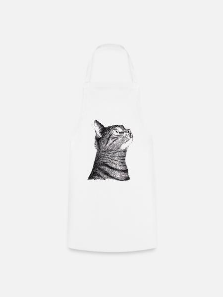 Katze - Kochschürze - Weiß