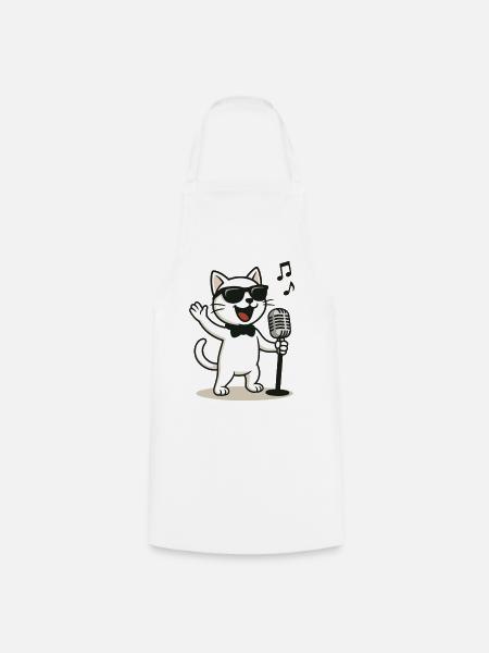 Rock'n'Roll Kitty - Kochschürze - Weiß