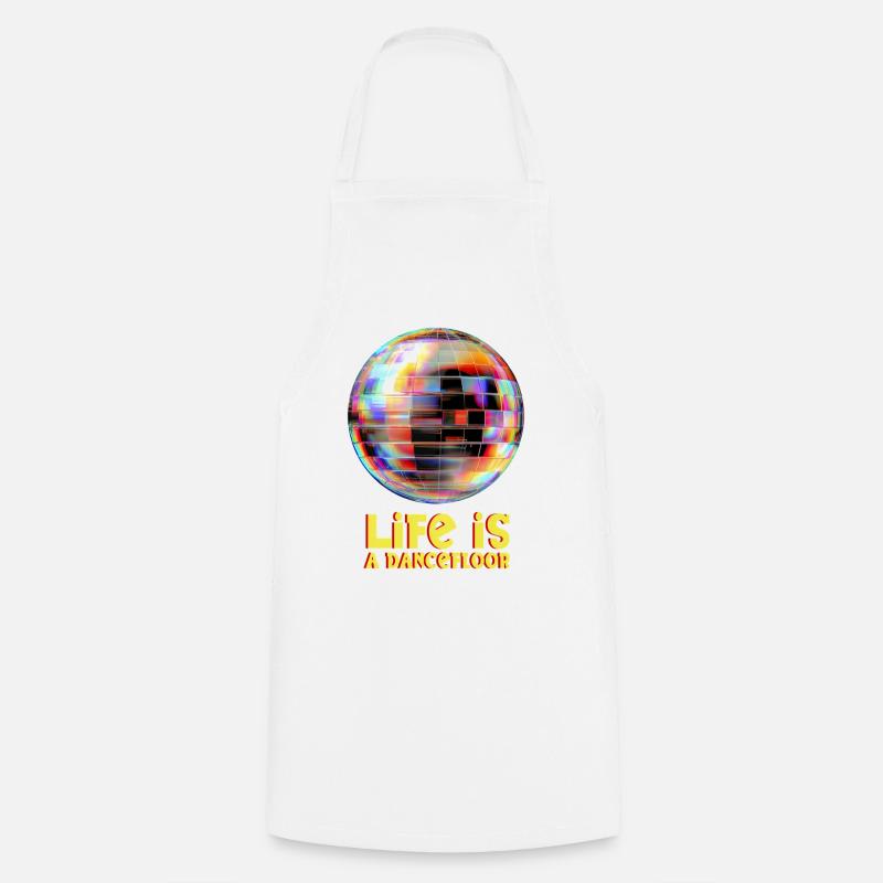 Globe disco aux couleurs vives - Tablier de cuisine - blanc