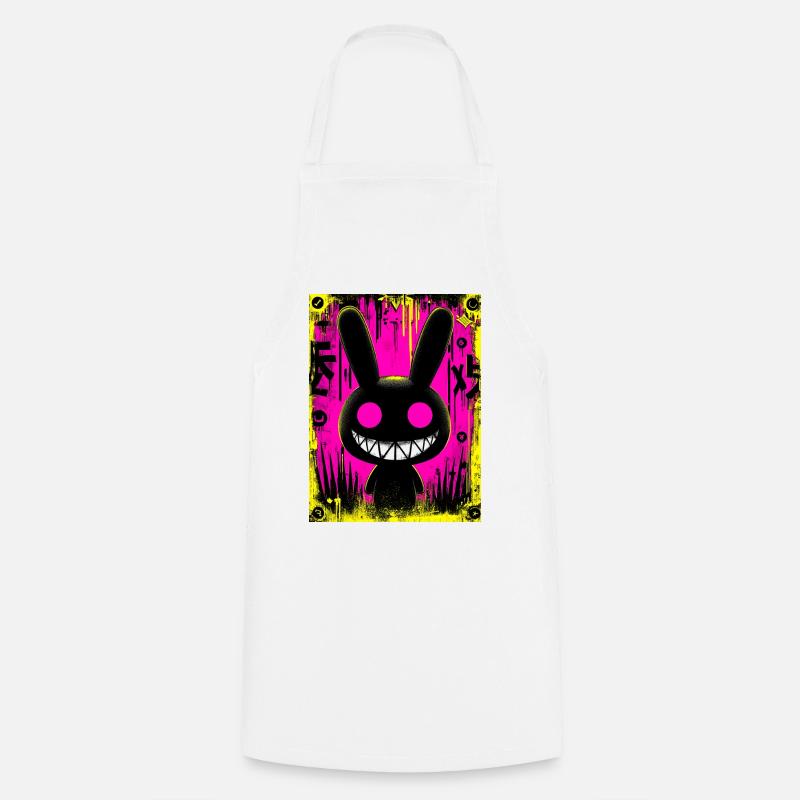 Lapin Noir Électro - Tablier de cuisine - blanc