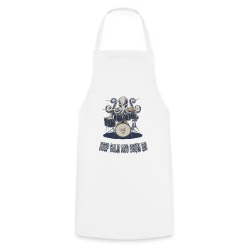 Keep Calm and Drum On - Cooking Apron - white - Front - AI Model Male 185 dark (185cm)