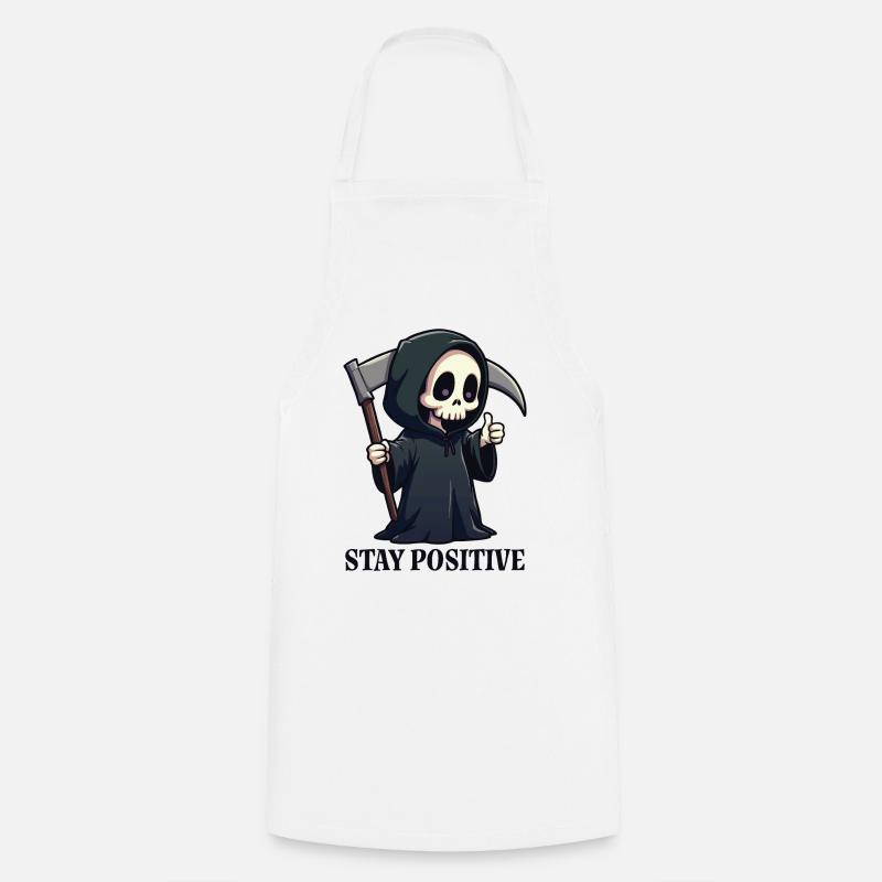 Restez positif - Tablier de cuisine - blanc