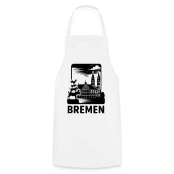 bremen silhouette dom musikanten - Kochschürze - Weiß - Vorne - AI Model Male 185 dark (185cm)