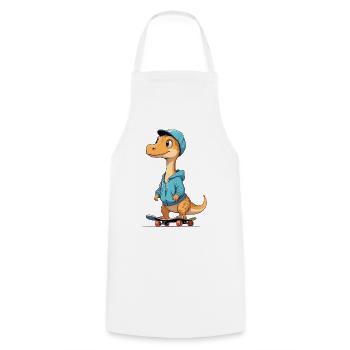 Dino Skater Hoodie Design - Kochschürze - Weiß - Vorne - AI Model Male 185 dark (185cm)