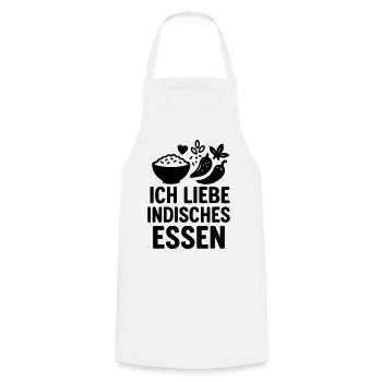 I love Indian food - Cooking Apron - white - Front - AI Model Male 185 dark (185cm)