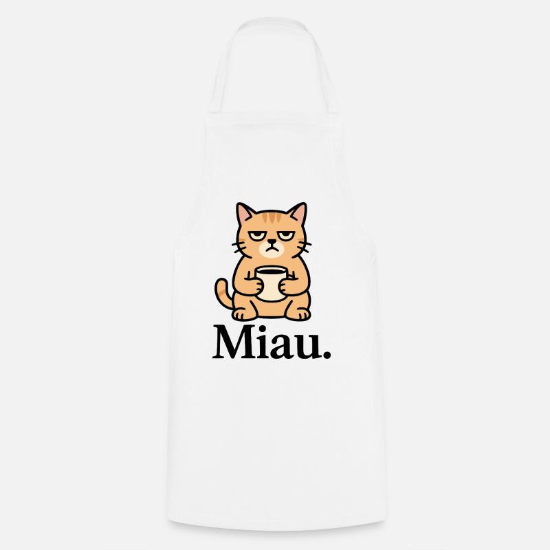 Miaou matin, grogne - Tablier de cuisine - blanc