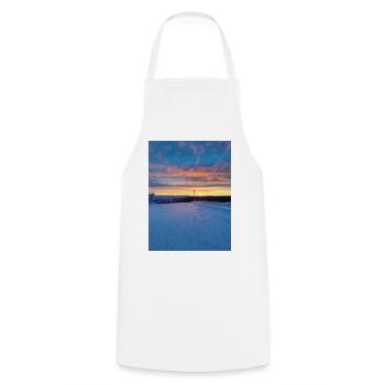 Coucher de soleil dans un paysage hivernal - Tablier de cuisine - blanc - Devant - AI Model Male 185 dark (185cm)