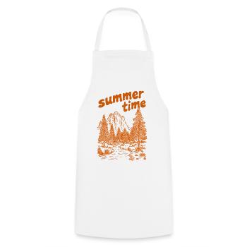 Sommerzeit Natursilhouette - Kochschürze - Weiß - Vorne - AI Model Male 185 dark (185cm)