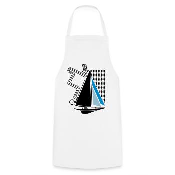 Sailing Yacht & Regatta Course Sailboat Sailing Yacht - Cooking Apron - white - Front - AI Model Male 185 dark (185cm)