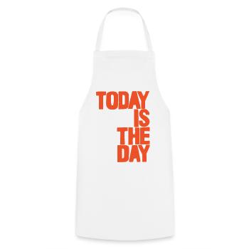 Aujourd’hui est le jour - Tablier de cuisine - blanc - Devant - AI Model Male 185 dark (185cm)