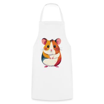 cute little colorful hamster patchwork motif - Cooking Apron - white - Front - AI Model Male 185 dark (185cm)