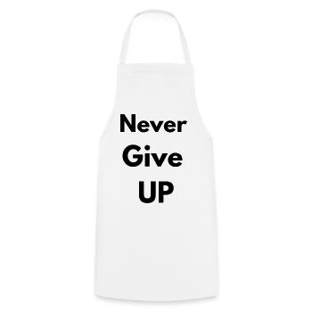 never give up - Cooking Apron - white - Front - AI Model Male 185 dark (185cm)