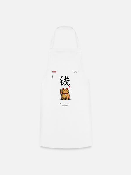 Maneki-Neko - Kochschürze - Weiß