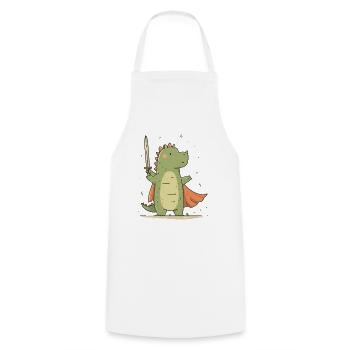 Little Dino Knight - Cooking Apron - white - Front - AI Model Male 185 dark (185cm)