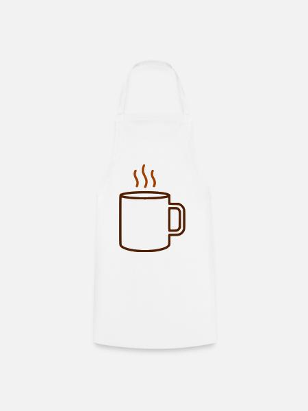 Kaffeetasse Dampf Outline - Kochschürze - Weiß