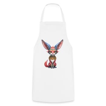 Pharaon Chat de Cristal et d’Or - Tablier de cuisine - blanc - Devant - AI Model Male 185 dark (185cm)