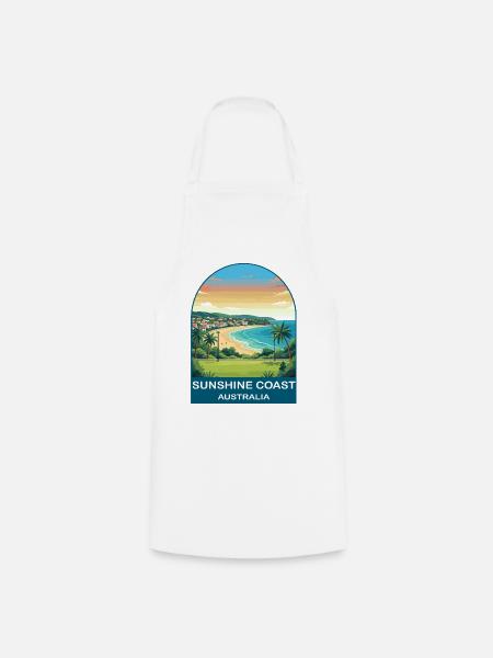 Sunshine Coast Australien Strandreiseplakat - Kochschürze - Weiß