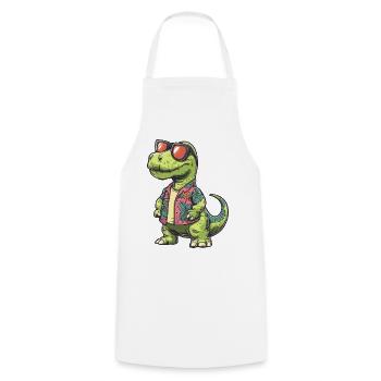 Dinosaur Brontosaurus Comic Vacation - Cooking Apron - white - Front - AI Model Male 185 dark (185cm)