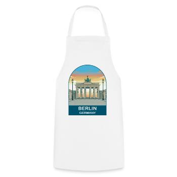 Berlin Germany TV Tower Vintage Travel Art - Cooking Apron - white - Front - AI Model Male 185 dark (185cm)
