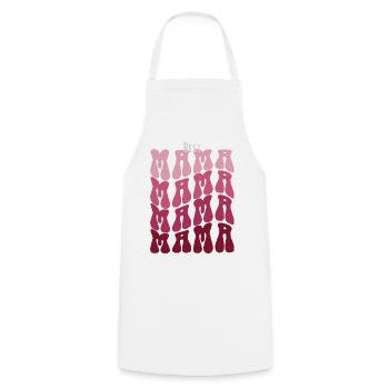 Best Mama Pattern Mosaic - Cooking Apron - white - Front - AI Model Male 185 dark (185cm)