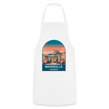 Marseille, Frankreich, Hafenstadt Vintage-Reiseplakat - Kochschürze - Weiß - Vorne - AI Model Male 185 dark (185cm)