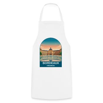 Bordeaux France Vintage City Travel Poster - Cooking Apron - white - Front - AI Model Male 185 dark (185cm)