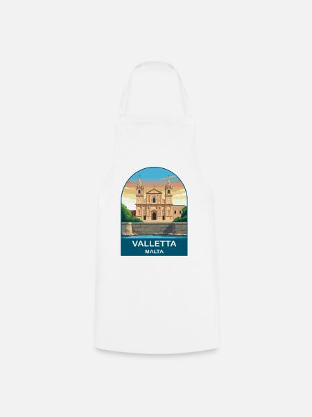 Valletta Malta Vintage-Reiseplakat-Kunst - Kochschürze - Weiß