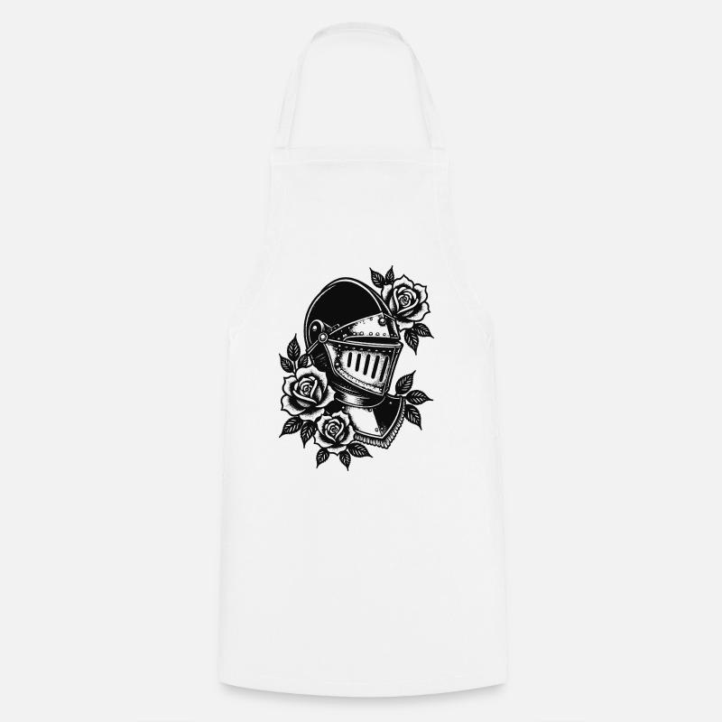 Rosebound Knight Helmet - Cooking Apron - white