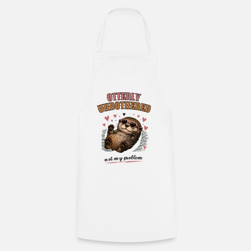 Otterly Indifférent, ce n’est pas mon problème - Tablier de cuisine - blanc