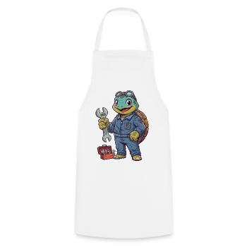 Héros mécanicien Tortue - Tablier de cuisine - blanc - Devant - AI Model Male 185 dark (185cm)