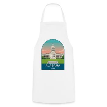 Alabama USA Vintage-Reiseposter-Kunst - Kochschürze - Weiß - Vorne - AI Model Male 185 dark (185cm)
