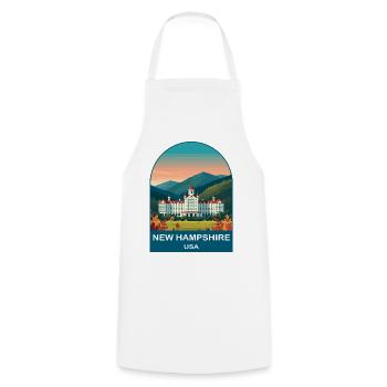 New Hampshire USA Vintage Poster Art - Cooking Apron - white - Front - AI Model Male 185 dark (185cm)