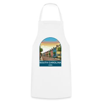 South Carolina USA Vintage-Reiseplakat - Kochschürze - Weiß - Vorne - AI Model Male 185 dark (185cm)