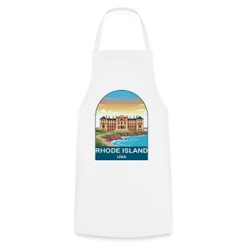 Rhode Island, USA Vintage-Reiseposter - Kochschürze - Weiß - Vorne - AI Model Male 185 dark (185cm)