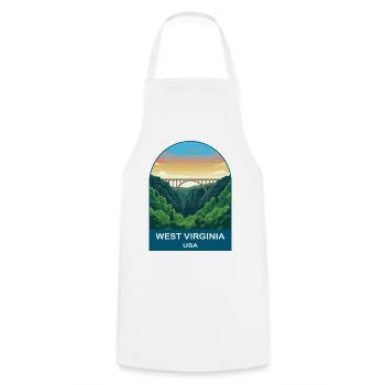 West Virginia USA Vintage-Reiseplakat - Kochschürze - Weiß - Vorne - AI Model Male 185 dark (185cm)