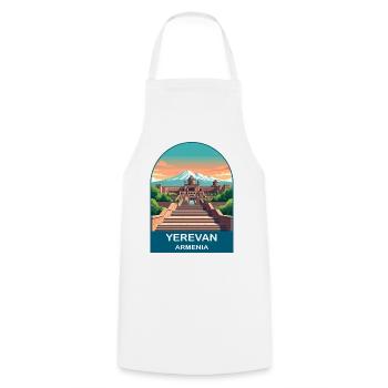 Jerewan Armenien Berg Ararat Vintage Reisekunst - Kochschürze - Weiß - Vorne - AI Model Male 185 dark (185cm)