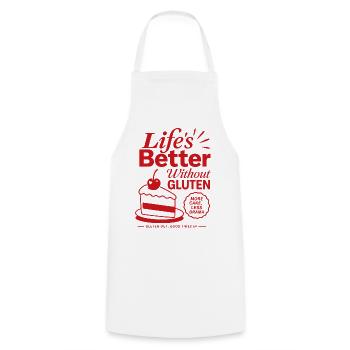 Life Is Better Without Gluten - Cooking Apron - white - Front - AI Model Male 185 dark (185cm)
