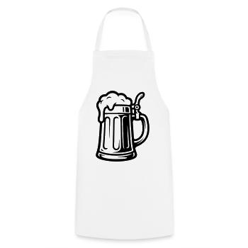 Bière Beer Symbol Beer - Tablier de cuisine - blanc - Devant - AI Model Male 185 dark (185cm)