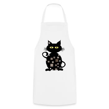 cat - Cooking Apron - white - Front - AI Model Male 185 dark (185cm)